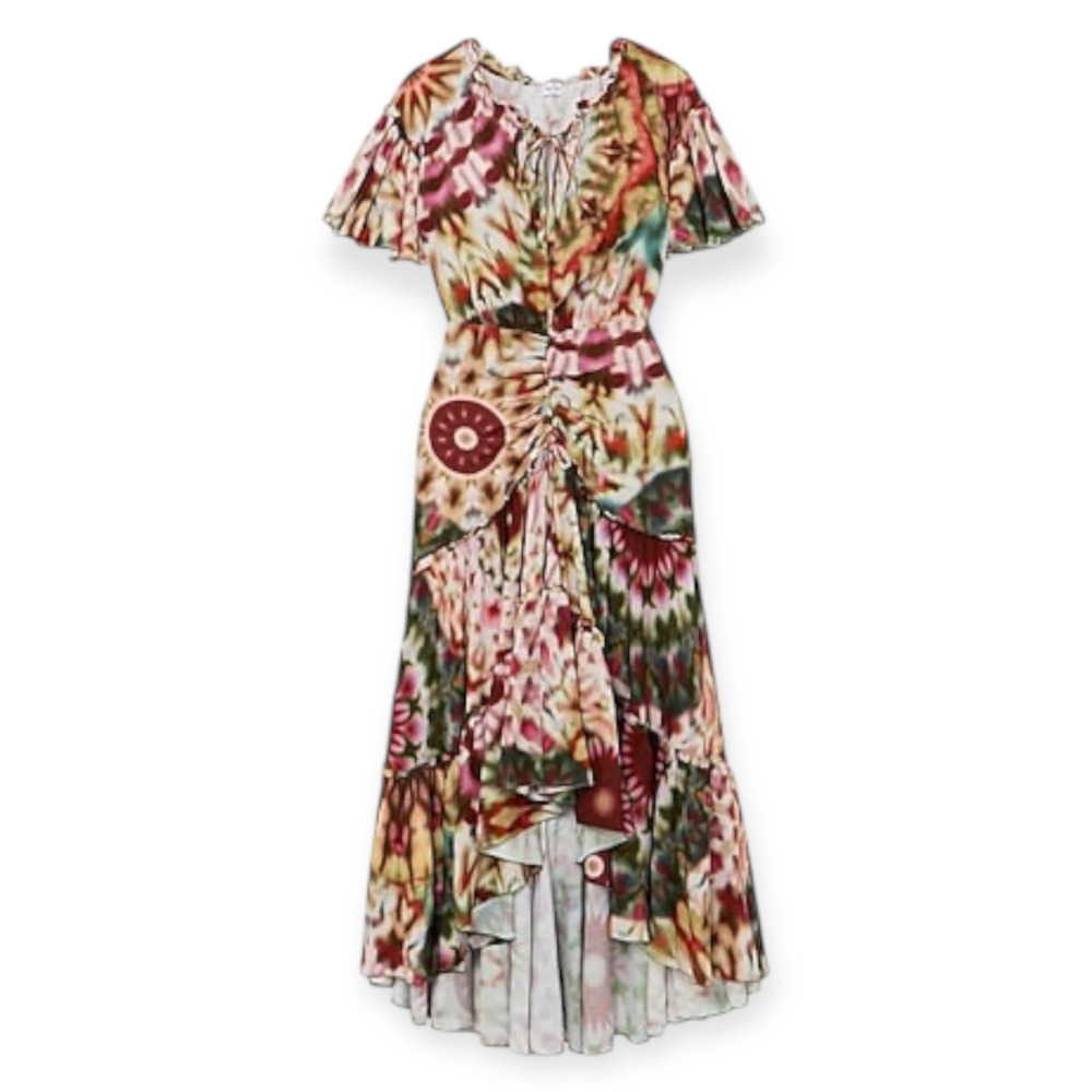 Charo Ruiz Jackie Long Dress TieDye Ruffle Size Small fits M NEW with Defect